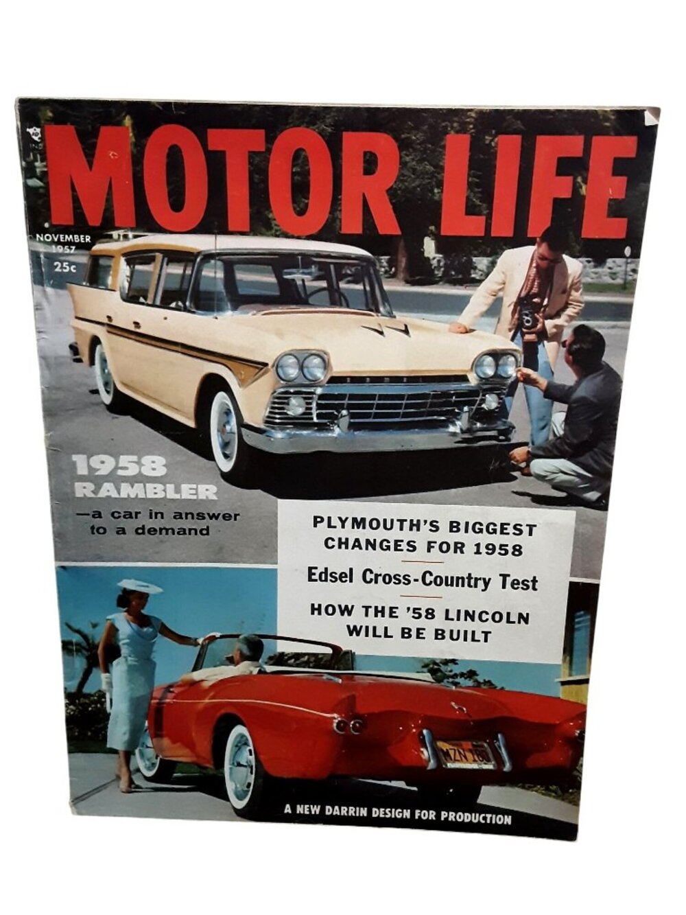 1957 Motor Life Magazine November Rambler Edsel Lincoln Plymouth Cars